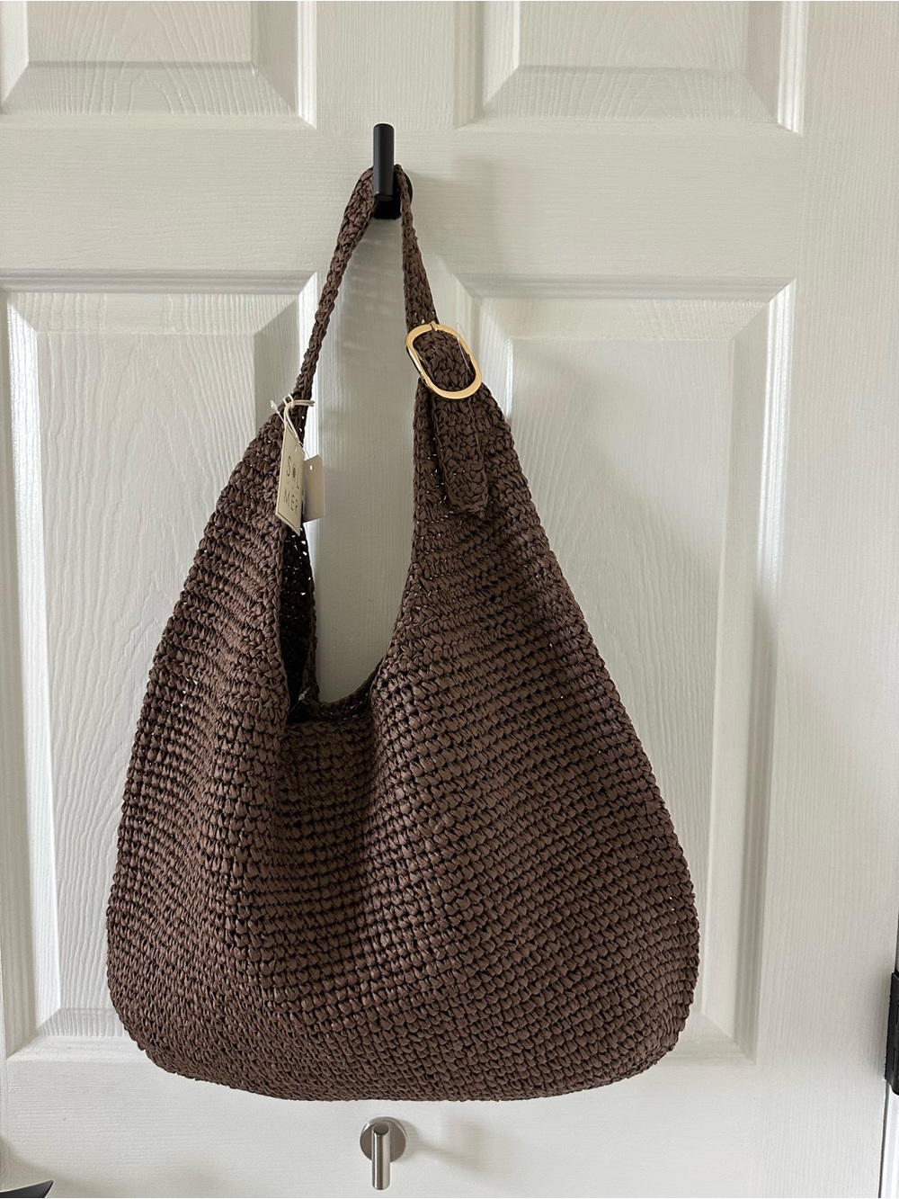 Sol de Mar Woven Hobo Shoulder Bag - Brown